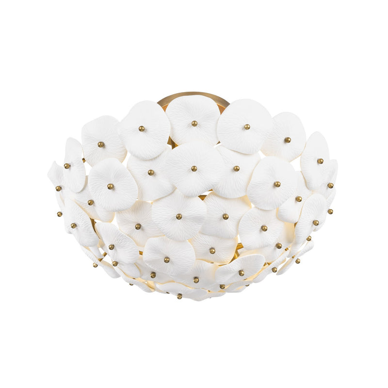 Metropolitan N1823-732 Three Light Semi-Flush Mount, Legacy Brass