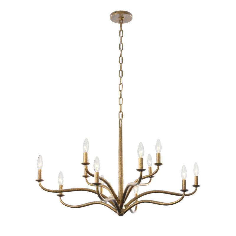 Metropolitan N3318-891 12 Light Chandelier, Textured Dusken Brass