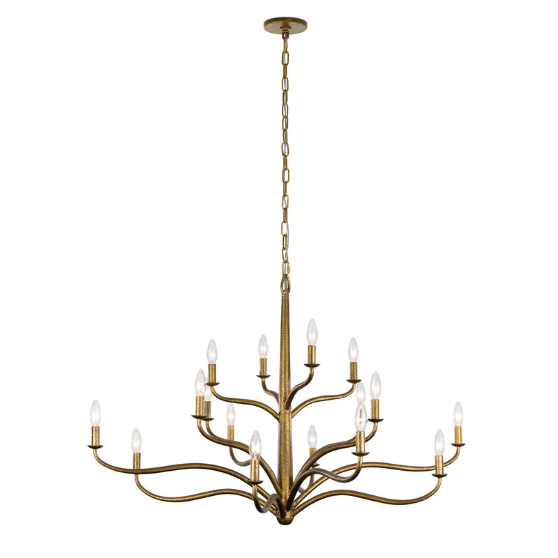 Metropolitan N3319-891 16 Light Chandelier, Textured Dusken Brass