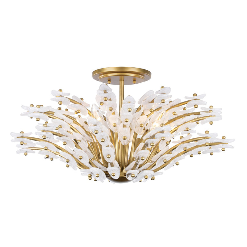 Metropolitan N3406-870 Six Light Semi-Flush Mount, Painted Legacy Brass