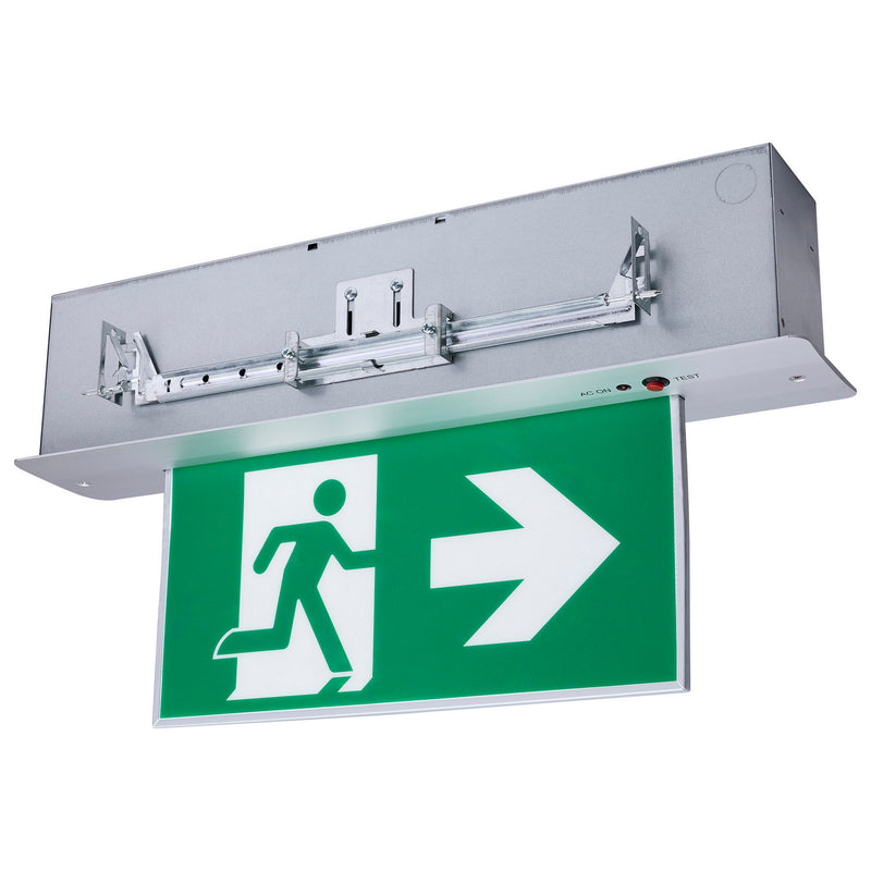 Satco 67-540 LED Exit Sign, Brushed Aluminum