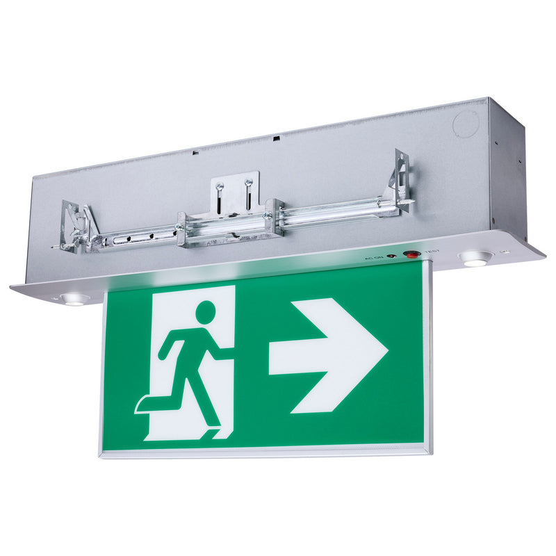 Satco 67-551 LED Exit Sign, Brushed Aluminum