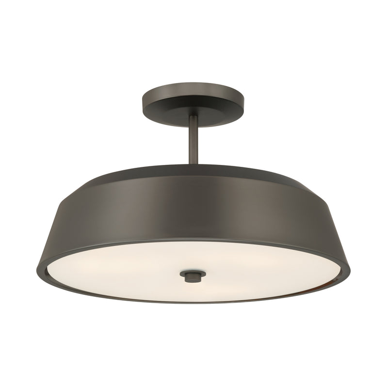 Minka-Lavery 12625-868 Three Light Semi-Flush Mount, Plated Dark Bronze