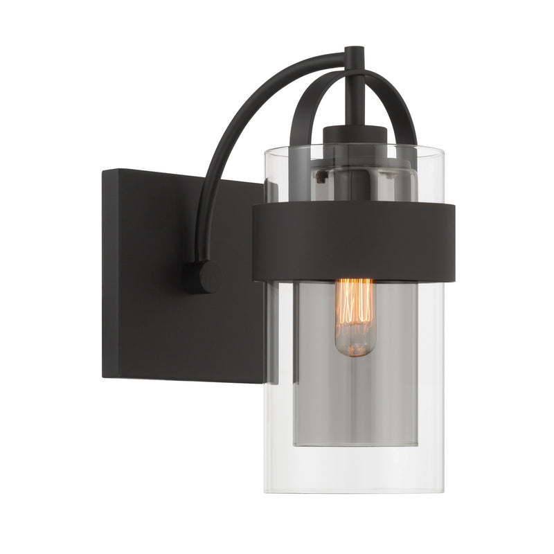 Minka-Lavery 1911-899 One Light Bath Sconce, Dark Matte Black