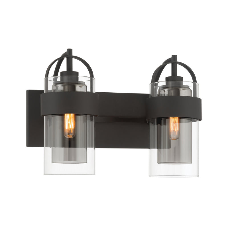 Minka-Lavery 1912-899 Two Light Vanity, Dark Matte Black