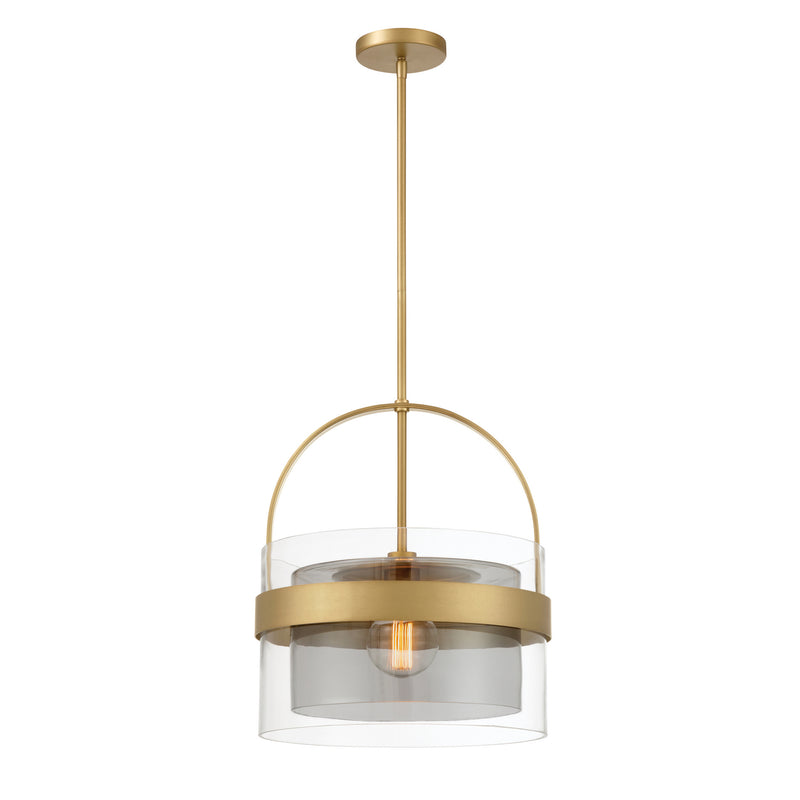 Minka-Lavery 1916-732 One Light Convertible Pendant/Semi-Flush Mount, Legacy Brass