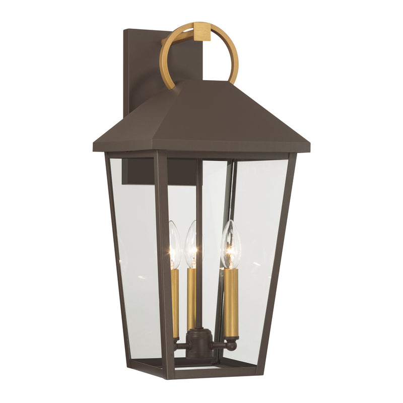 Minka-Lavery 78103-886 Three Light Outdoor Wall Lantern, Painted Legacy Brass
