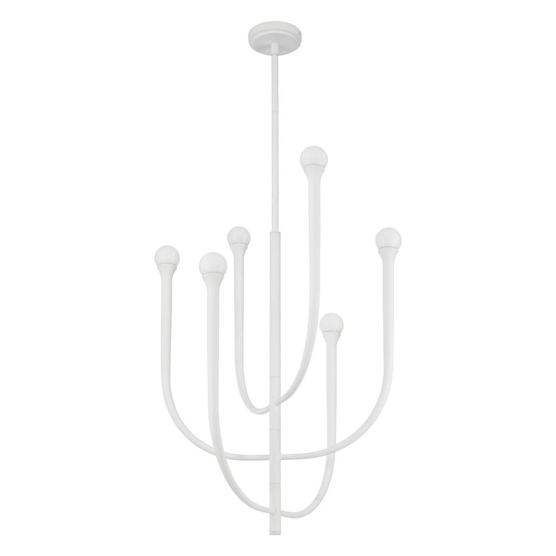 Thesis 207252A Six Light Chandelier, Plaster White