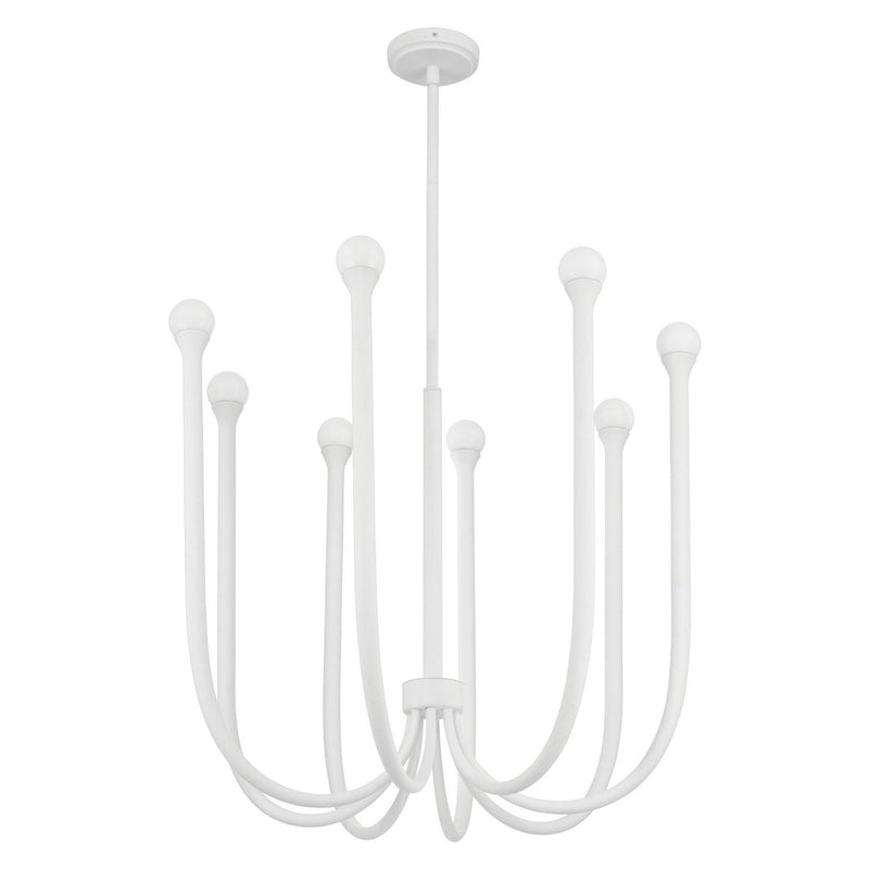 Thesis 207254A Eight Light Chandelier, Plaster White