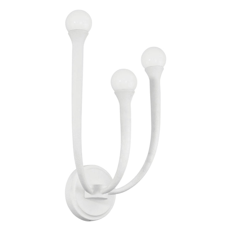 Thesis 207255A Three Light Wall Sconce, Plaster White