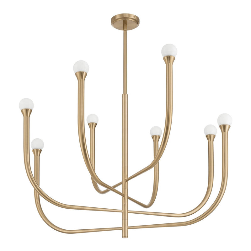 Thesis 207257A Eight Light Chandelier, Brass
