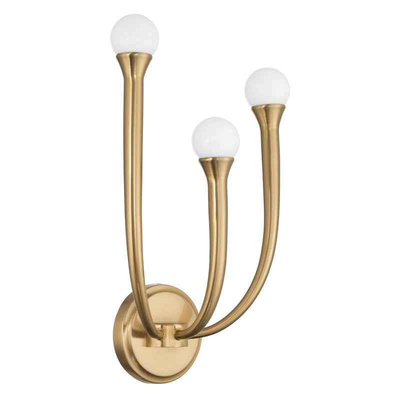 Thesis 207259A Three Light Wall Sconce, Brass