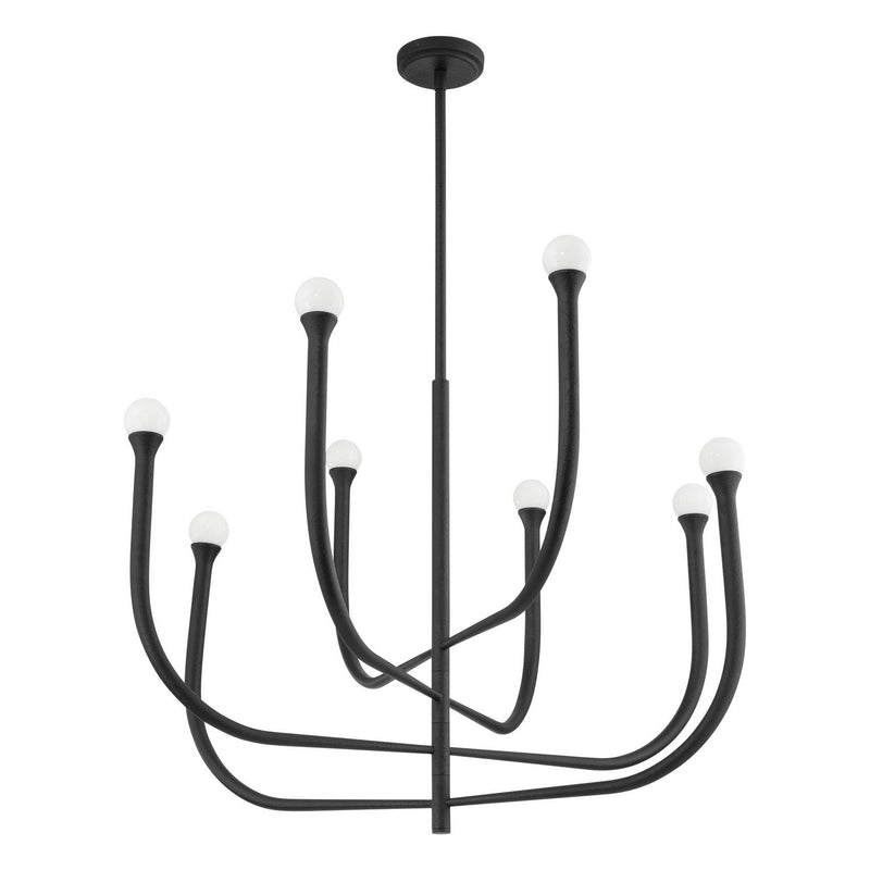 Thesis 207262A Eight Light Chandelier, Plaster Black