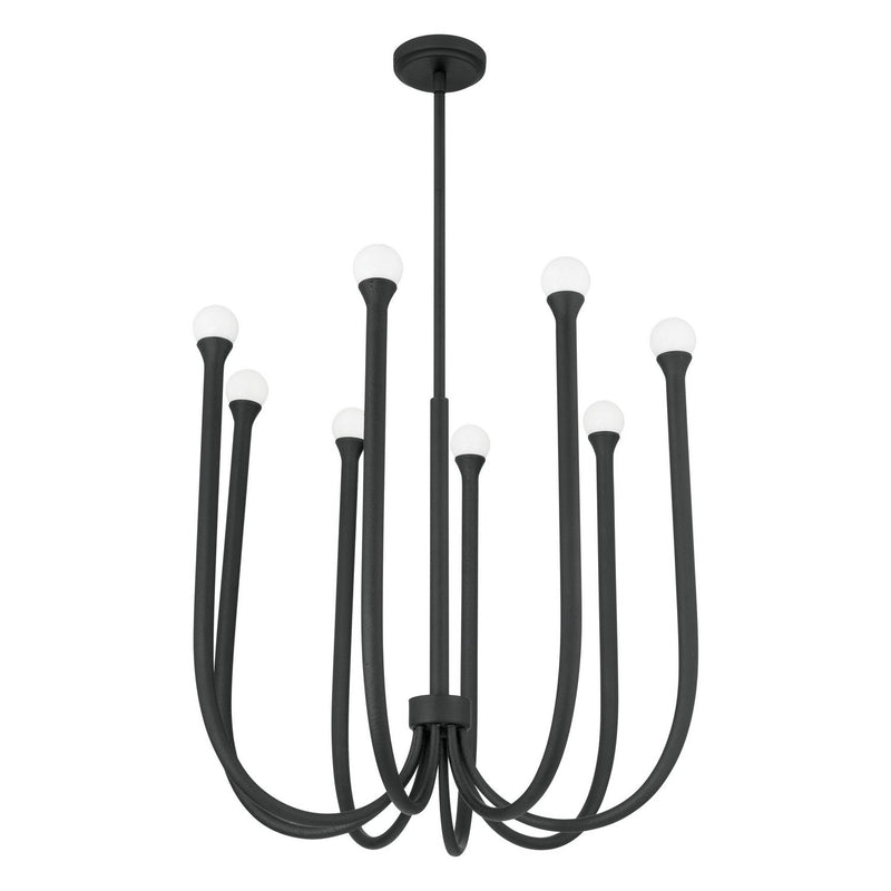Thesis 207263A Eight Light Chandelier, Plaster Black