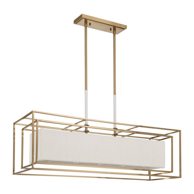Thesis 207271A Eight Light Linear Chandelier, Brass