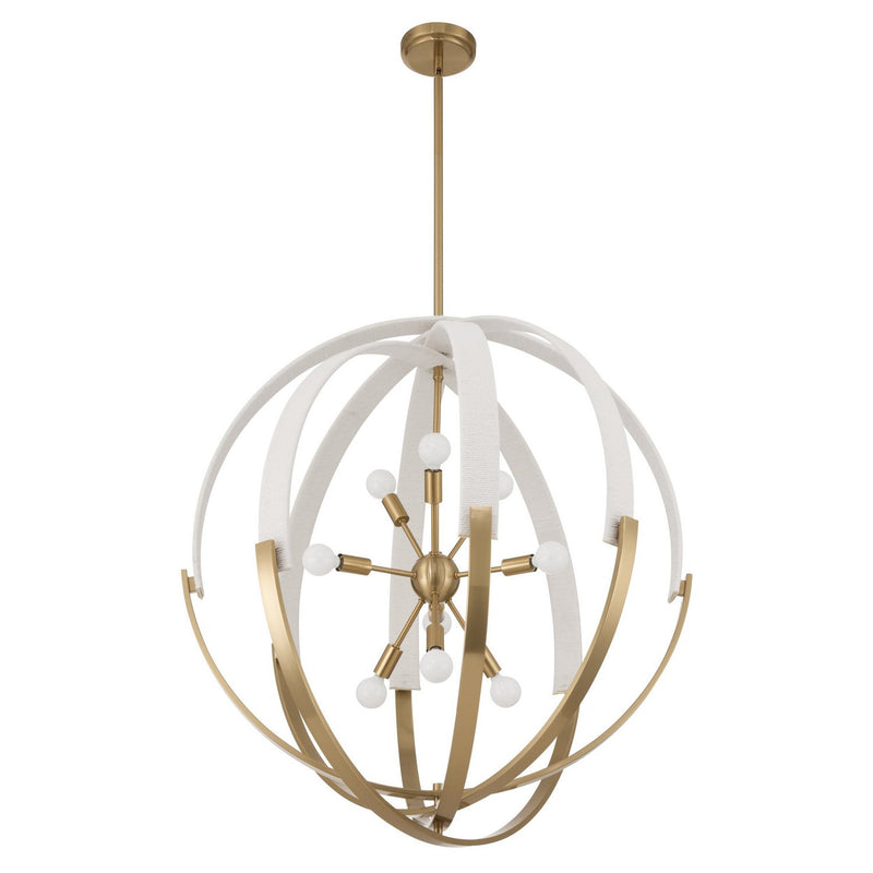 Thesis 207274A Nine Light Chandelier, Brass