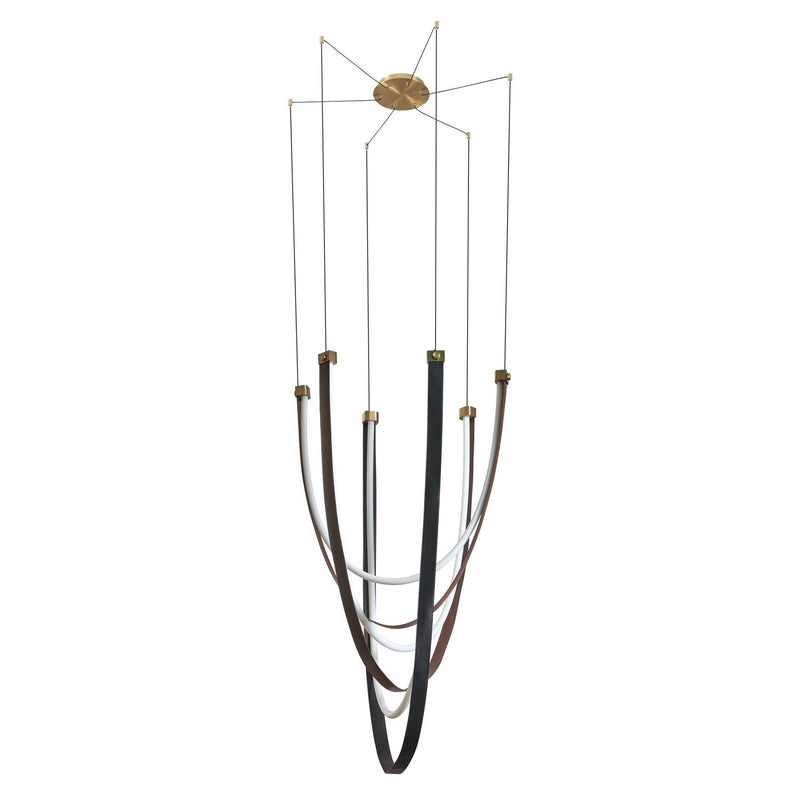 Thesis 207275A LED Chandelier, Champagne Gold, Black, Brown
