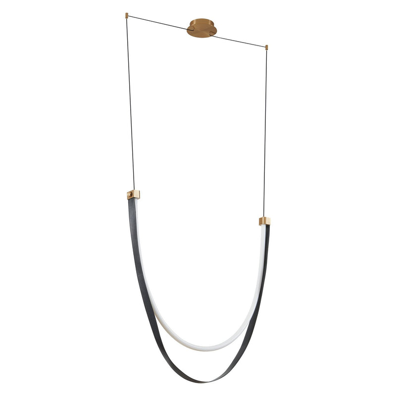 Thesis 207277A LED Linear Chandelier, Champagne Gold, Black, Brown