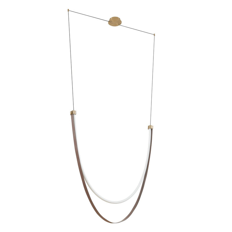 Thesis 207278A LED Linear Chandelier, Champagne Gold, Black, Brown
