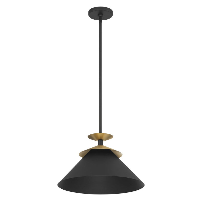 Thesis 207318A One Light Pendant, Textured Black, Champagne Gold