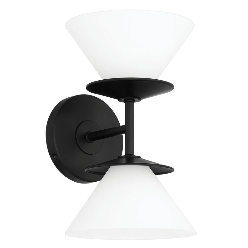 Thesis 207321A Two Light Vanity, Matte Black, Champagne Gold