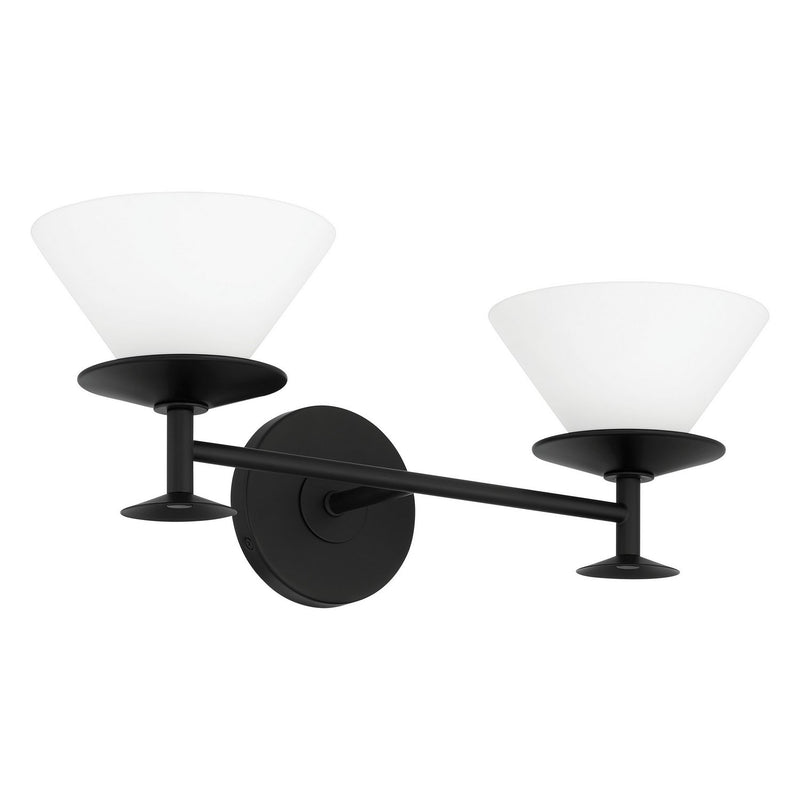 Thesis 207323A Two Light Vanity, Matte Black, Champagne Gold
