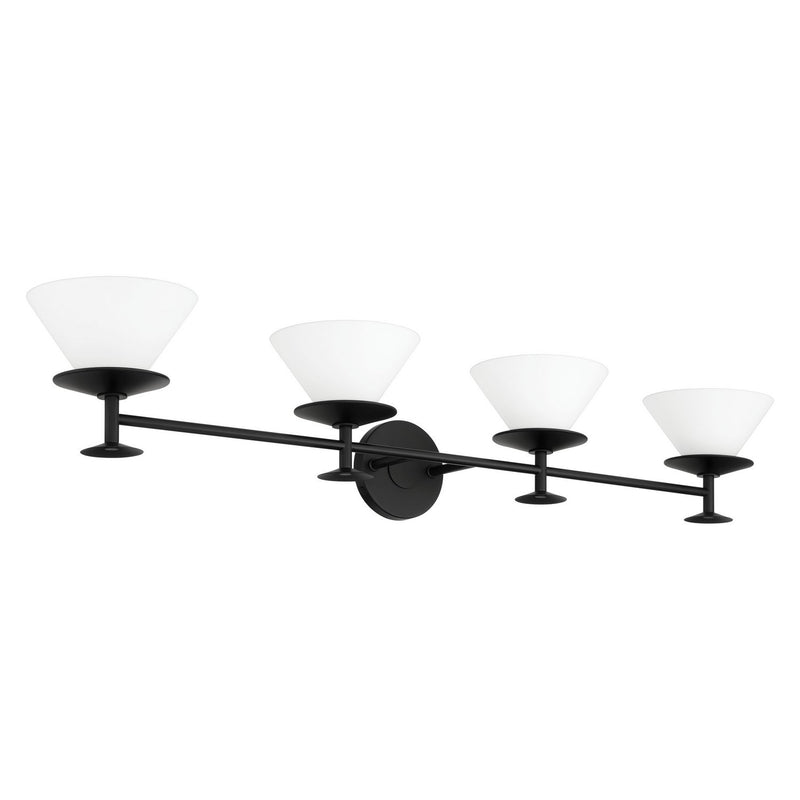 Thesis 207325A Four Light Vanity, Matte Black, Champagne Gold