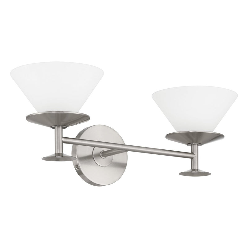 Thesis 207328A Two Light Vanity, Brushed Nickel, Polished Nickel