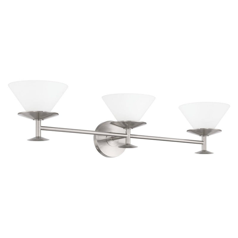 Thesis 207329A Three Light Vanity, Brushed Nickel, Polished Nickel