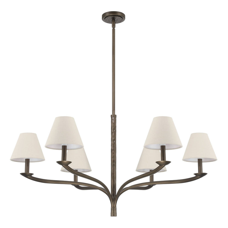 Thesis 207337A Six Light Chandelier, Forged Bronze