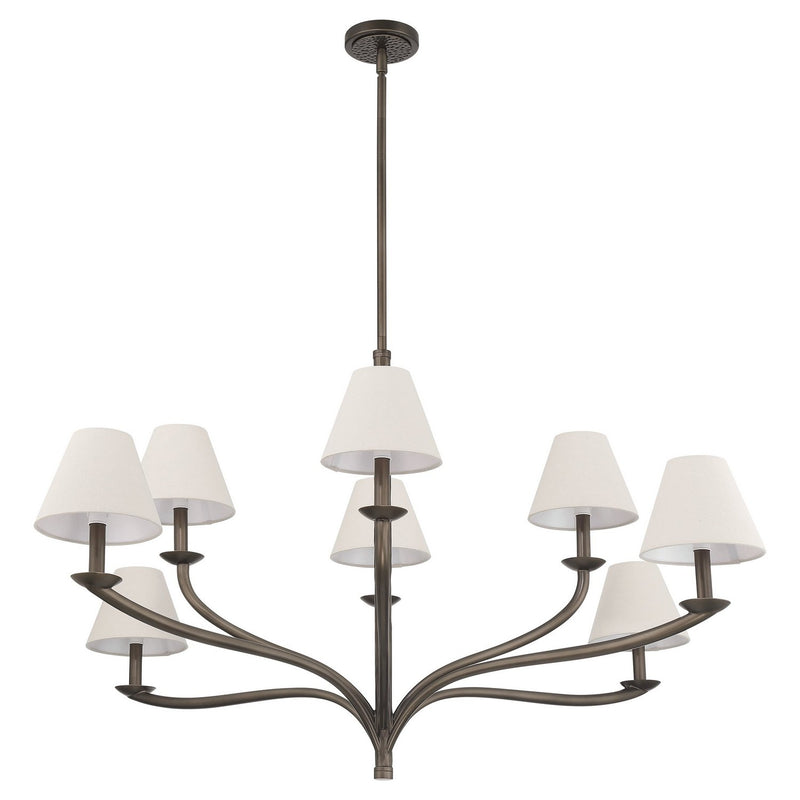 Thesis 207339A Eight Light Chandelier, Forged Bronze