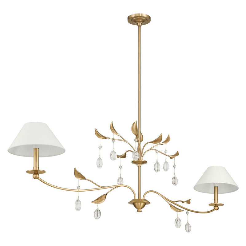 Thesis 207343A Two Light Linear Chandelier, Champagne Gold, Clear