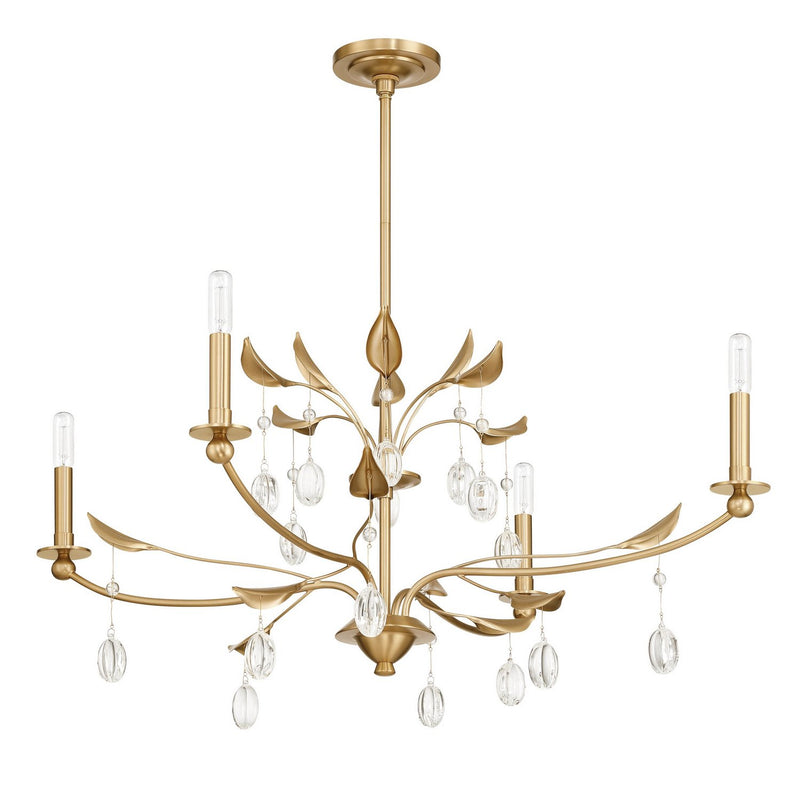 Thesis 207344A Four Light Chandelier, Champagne Gold, Clear