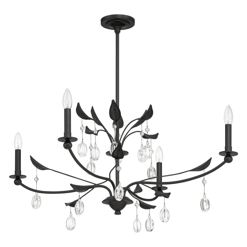 Thesis 207347A Four Light Chandelier, Textured Black, Clear