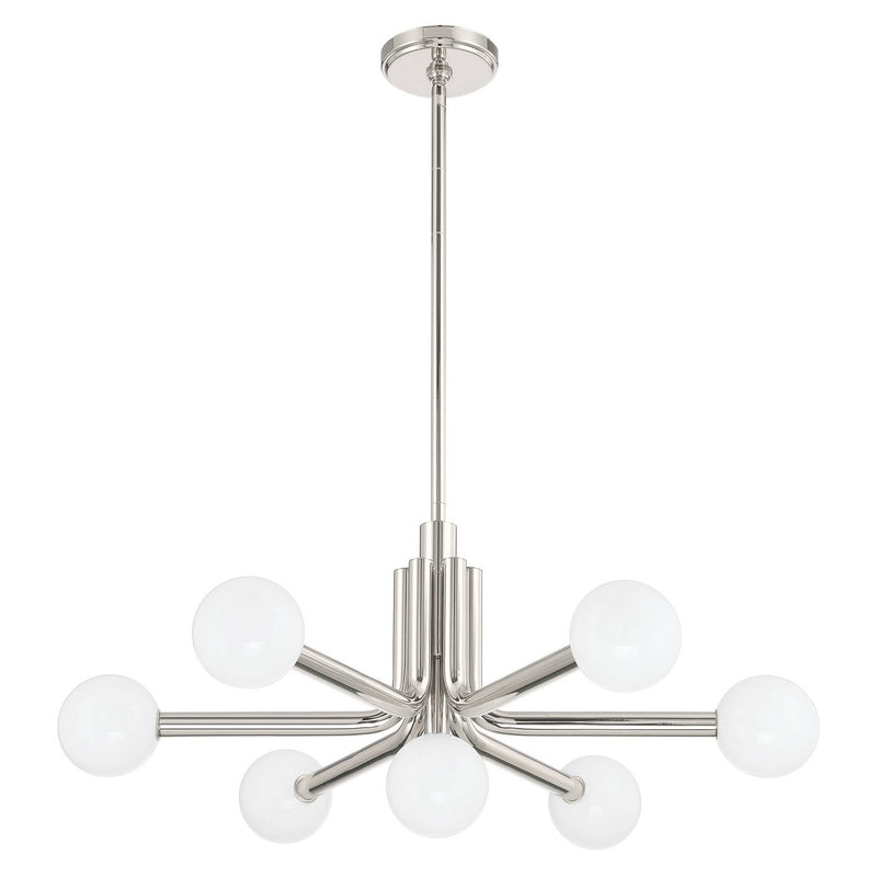 Thesis 207348A Seven Light Chandelier, Polished Nickel