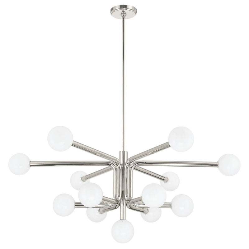 Thesis 207349A 13 Light Chandelier, Polished Nickel