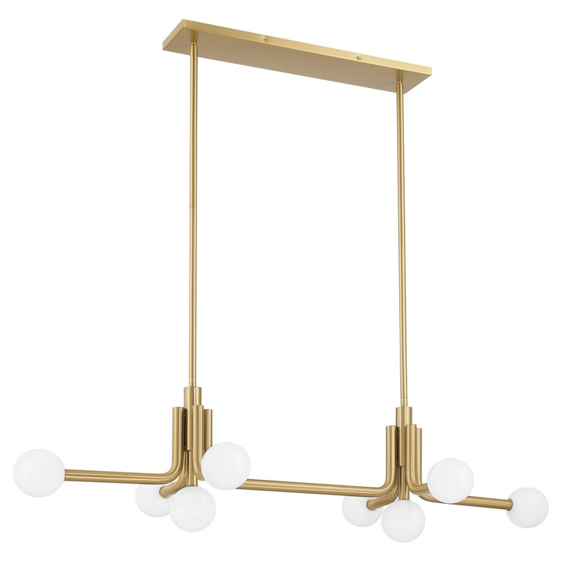 Thesis 207355A Eight Light Linear Chandelier, Champagne Gold
