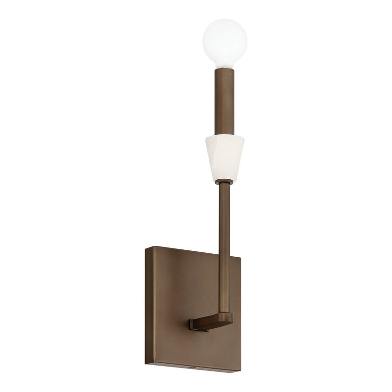Thesis 207367A One Light Wall Sconce, Forged Bronze, White