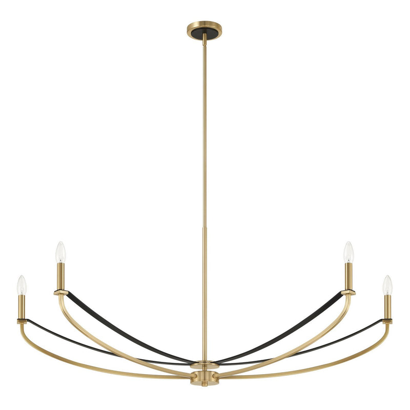 Thesis 207372A Four Light Linear Chandelier, Champagne Gold, Black