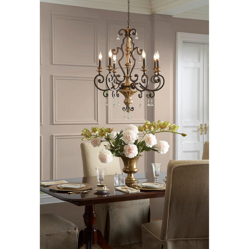 Quoizel MQ5006HL Six Light Chandelier, Heirloom