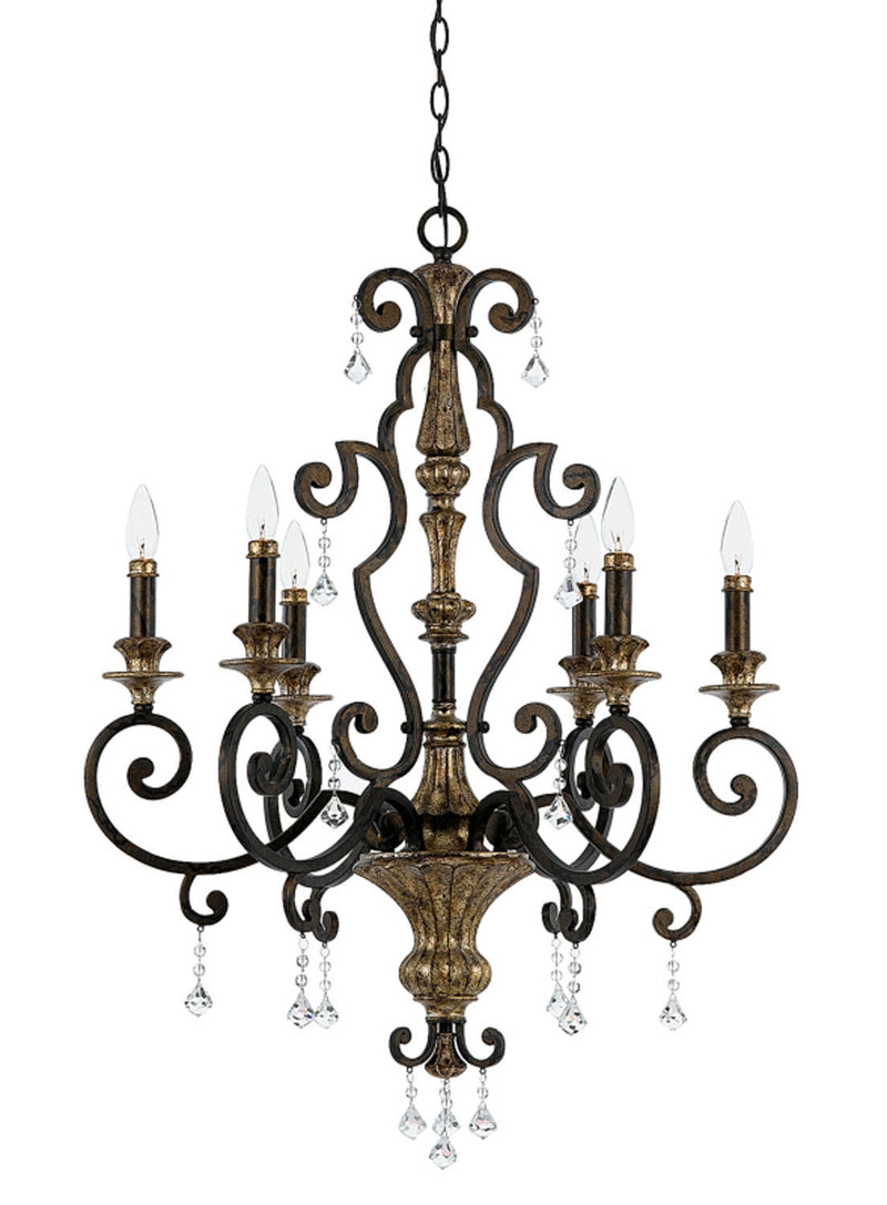 Quoizel MQ5006HL Six Light Chandelier, Heirloom