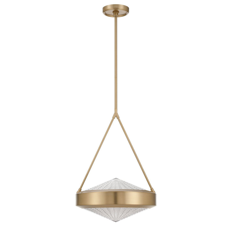Thesis 207426A Three Light Pendant, Champagne Gold, Clear Holophane