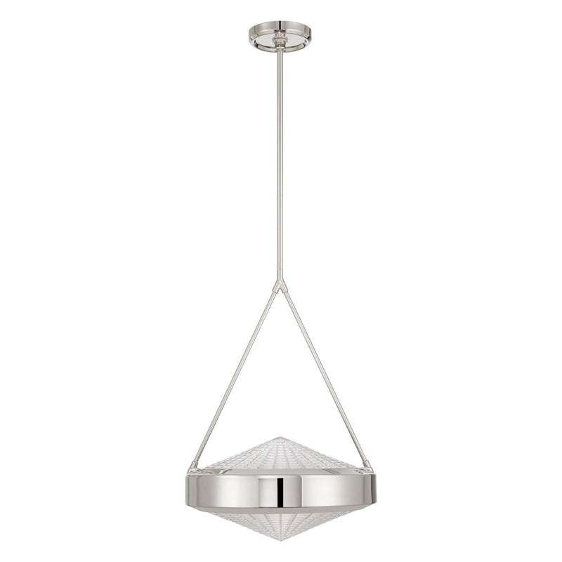 Thesis 207428A Three Light Pendant, Polished Nickel, Clear Holophane