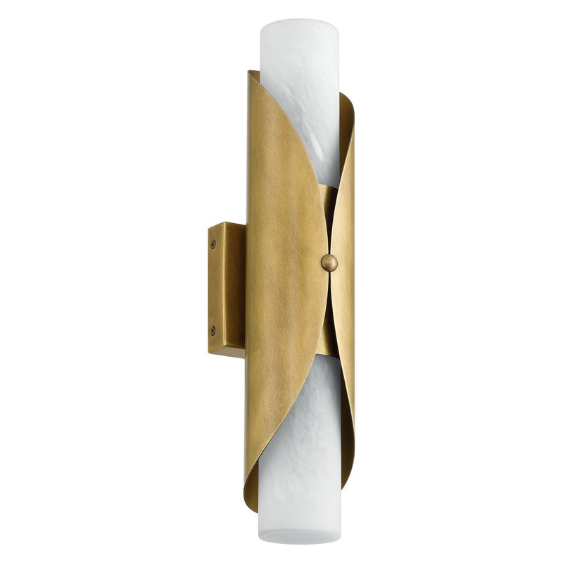 Thesis 207617A Two Light Wall Sconce, Natural Brass, Alabaster