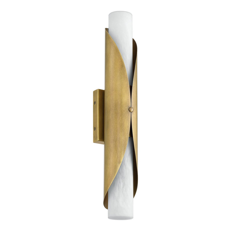 Thesis 207618A Two Light Wall Sconce, Natural Brass, Alabaster