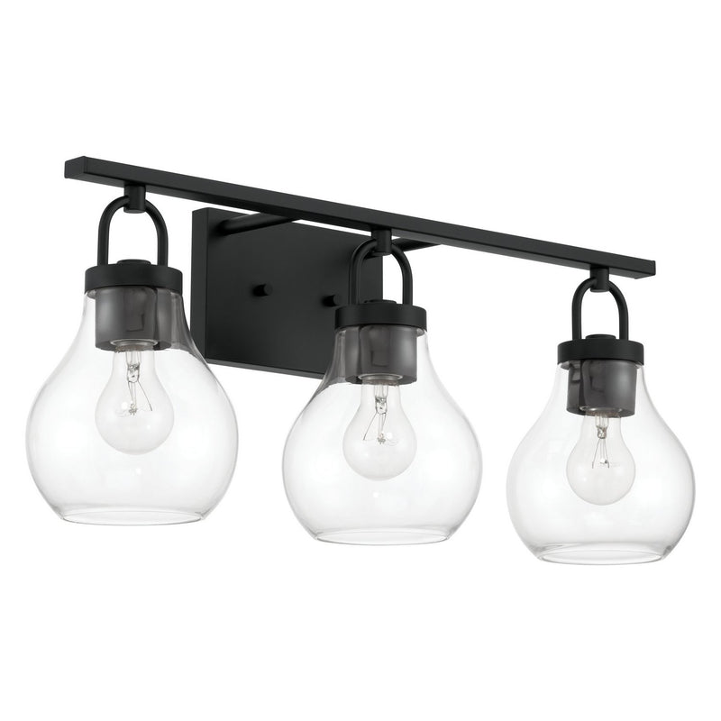 Thesis 207636A Three Light Vanity, Matte Black