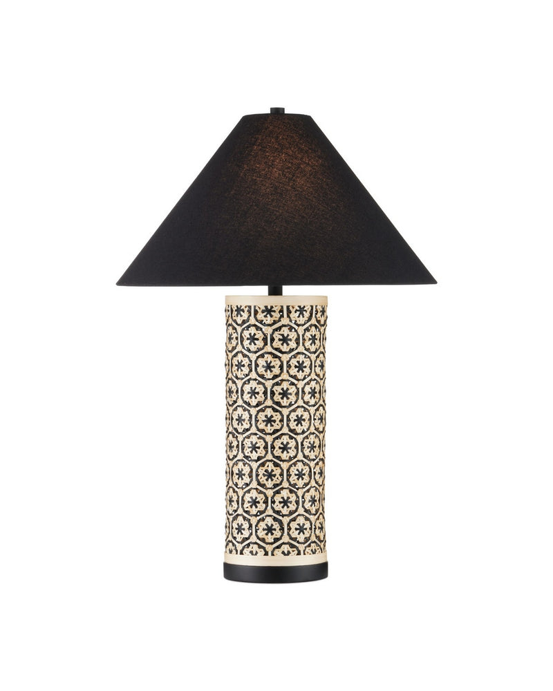 Currey and Company 6000-1036 One Light Table Lamp, Natural / Black