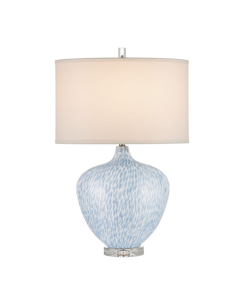 Currey and Company 6000-1040 One Light Table Lamp, Blue / Clear