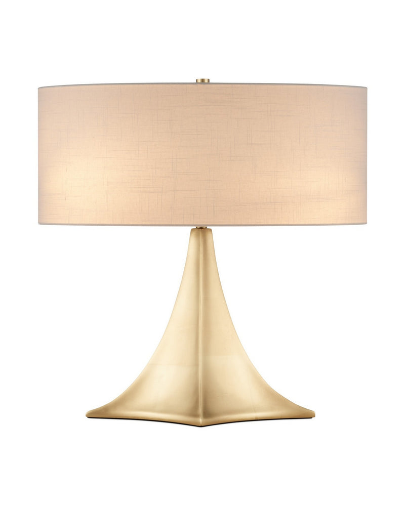 Currey and Company 6000-1043 Two Light Table Lamp, Gold Leaf