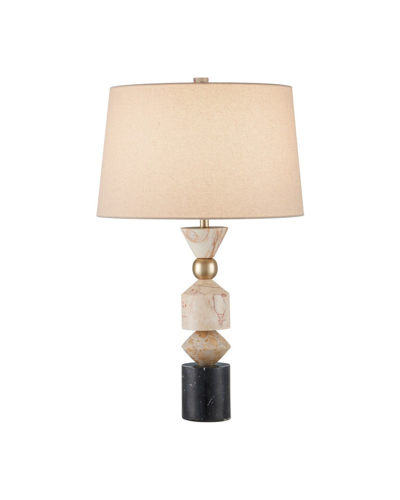 Currey and Company 6000-1047 One Light Table Lamp, Natural / Black / Brass